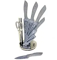 Набор мраморных ножей A-plus на вращающейся подставке (7 предметов) (KF-0996)