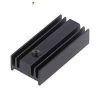 HS-112-25-PIN Heatsink:cast, TO220, 40K/W, aluminium, blackened, L:25.4mm, под пайку