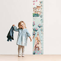 Вінілова інтер'єрна наклейка кольорова декор на стіну, шпалери та інші поверхні Ростомір "Олені  Лісові звірята" з оракалу