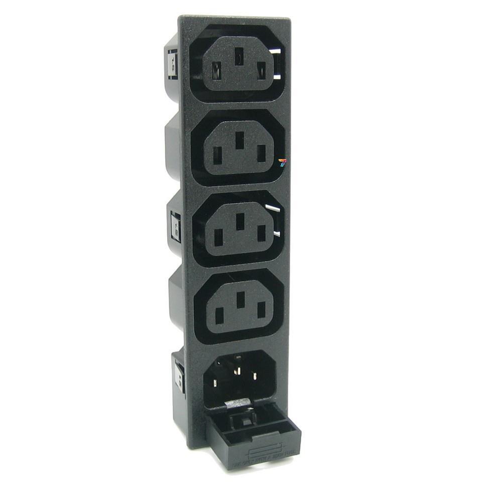 AS-402-5P Разъем IEC 320 C13+C14. 220 В. вилка/розетка, на блок, 3 контакти, кріплення клямки. Кількість, фото 1