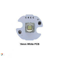 XML-STAR-WHITE-16-GREEN Диодный модуль CREE XML T6, зеленый 520 nm, подложка белая 16 мм