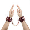 Шкіряні наручники Liebe Seele Wine Red Wrist Cuffs, знімний ланцюжок-кріплення, фото 9