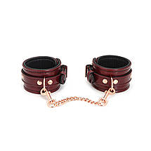Шкіряні поножі Liebe Seele Wine Red Ankle Cuffs, знімний ланцюжок-кріплення, фото 2