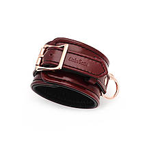 Шкіряні поножі Liebe Seele Wine Red Ankle Cuffs, знімний ланцюжок-кріплення, фото 3