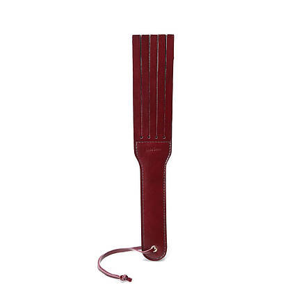 Двосторонній паддл Liebe Seele Wine Red Spanking Paddle, натуральна шкіра, фото 1