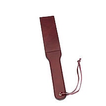 Двосторонній паддл Liebe Seele Wine Red Spanking Paddle, натуральна шкіра, фото 3