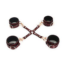 Шкіряна хрестовина Liebe Seele Wine Red Hogtie, фото 2