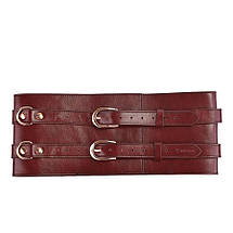 Шкіряний пояс для бондажу Liebe Seele Wine Red Waist Cuff, S Size, фото 5
