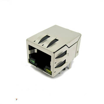 J0011D21BNL Роз'єм телекомунікаційний RJ — Примітка: Ethernet-роз'єм 10/100Mb з сог. Трансформатором