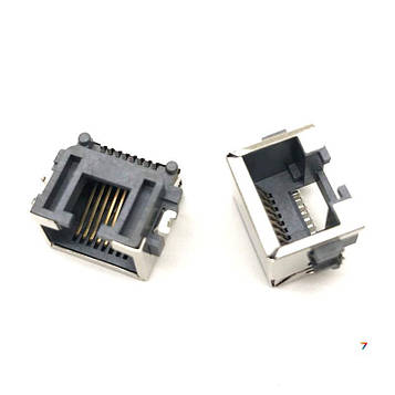 RJ45-Socket-SMD Роз'єм RJ45 для комп'ютерних мереж, розетка. Монтаж: SMD