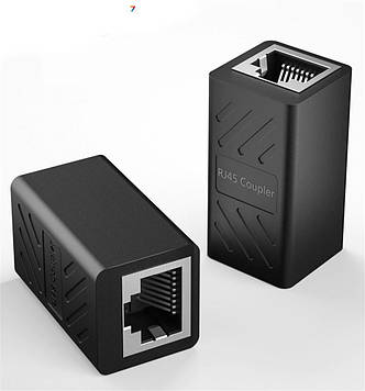 RJ45-Coupler Cоєдиник для Ethernet кабелю, подовжувач RJ45, Cat5, Cat6, Cat7