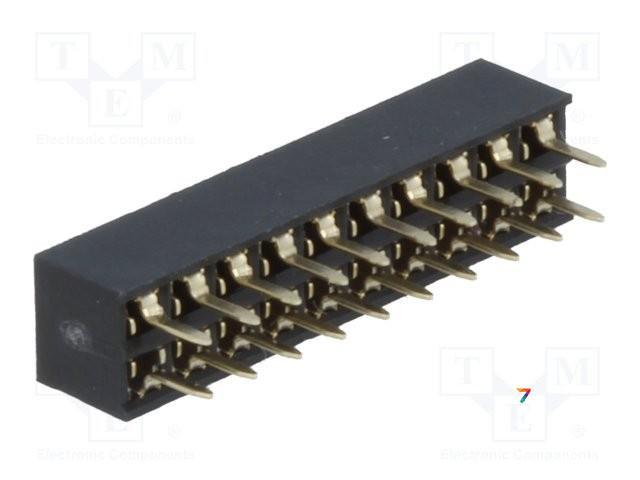 ZL265-20DG Гніздо: IDC: мама: PIN:20: прямий: 2 мм: THT: 2x10: довг.2,7 мм, матеріал контактів — позолота., фото 1