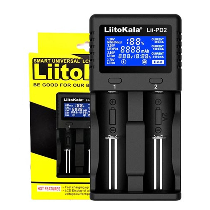 Зарядний пристрій LiitoKala Lii-PD2, 2xАА/ААА/18650/26650/21700