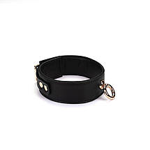 Нашийник з повідцем Liebe Seele Black Organosilicon Collar with Leash, екошкіра, фото 4