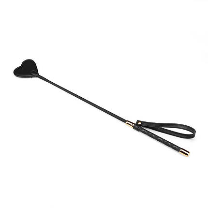 Шльопалка-сердечко Liebe Seele Black Organosilicon Riding Crop, екошкіра, фото 1