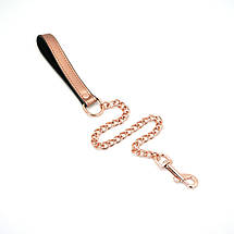 Широкий нашийник з повідцем Liebe Seele Rose Gold Memory Collar with Leash, натуральна шкіра, фото 4