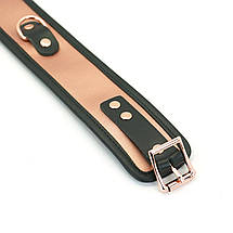 Широкий нашийник з повідцем Liebe Seele Rose Gold Memory Collar with Leash, натуральна шкіра, фото 5