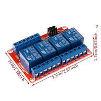 4-Channel 12V Relay Module High/Low Level Trigger 4-х канальный релейный модуль для ARDUINO контроллеров