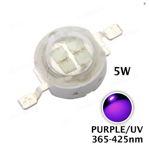 UV-LED-5W-400nm Светодиод ультрафиолетовый, 5 Ватт, ток 560-700 мА ...