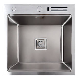 Кухонна мийка 50*50 нержавійка Platinum Handmade з підставкою для ножів