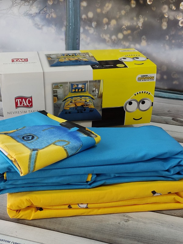 MINIONS полуторна дитяча постіль. Ранфорс. TAC Туреччина., фото 1