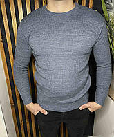 Стильный базовый демисезонный мужской свитер, теплый мужской свитер эластичный круглый вырез горловины XL