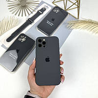 Силиконовый чехол c закрытыми камерами на iPhone 12 Pro Dark grey (15)