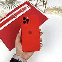 Силіконовий чохол із квадратними бортами на iPhone 11 Pro Max Red (14)