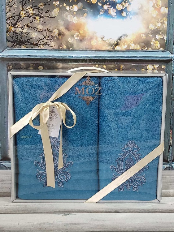 Moz Bantik Sky 2в1подарунковий набір рушників. 480 г/м2. Moz Туреччина., фото 1