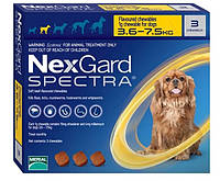 Таблетка для собак NexGard Spectra (Нексгард Спектра) от 3,6 до 7,5 кг, 1 таблетка (от внешних и внутренних