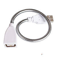 Flexible Metal Cable USBA-USBA Кабель/подовжувач USB, у металевому гофрі для фіксації положення