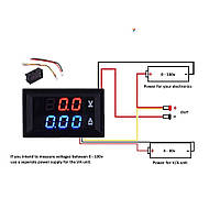 Dual Voltage Current Meter (Red Blue) Цифровой вольтметр/амперметр. Рабочее напряжение: DC 4,5...30 В.