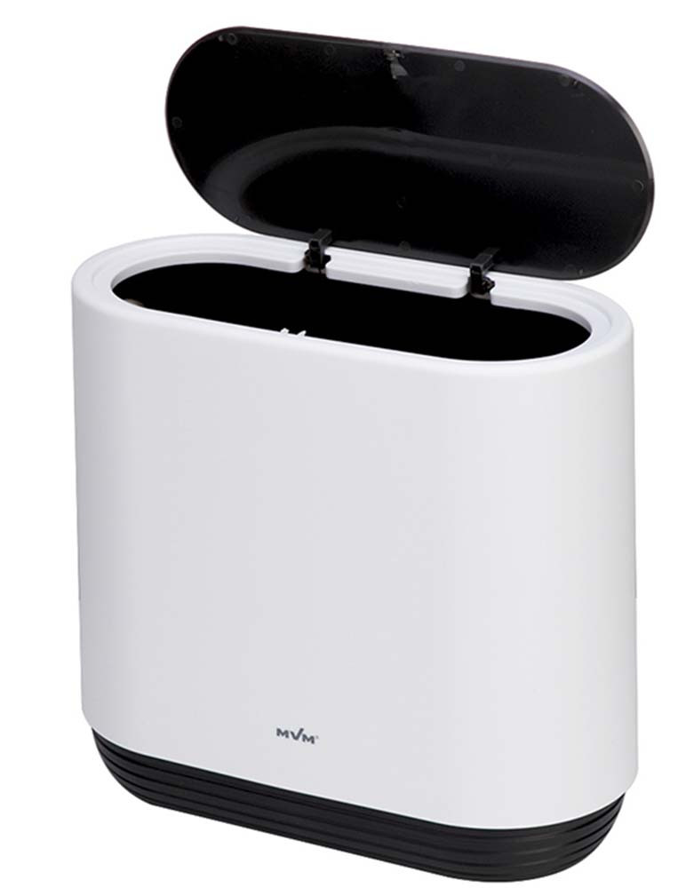 Відро для сміття MVM BP-14 пластикове 10 л Біло-чорне (BP-14 WHITE/BLACK)
