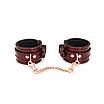 Шкіряні поножі Liebe Seele Wine Red Ankle Cuffs, знімний ланцюжок-кріплення, фото 2