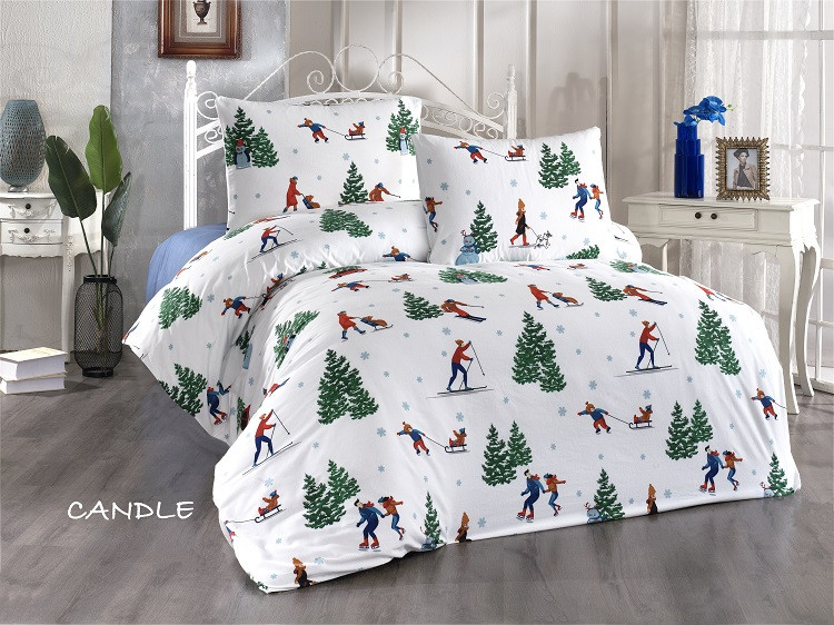 Candle сімейна фланелева постільна білизна. Бавовна. Belizza Туреччина., фото 1