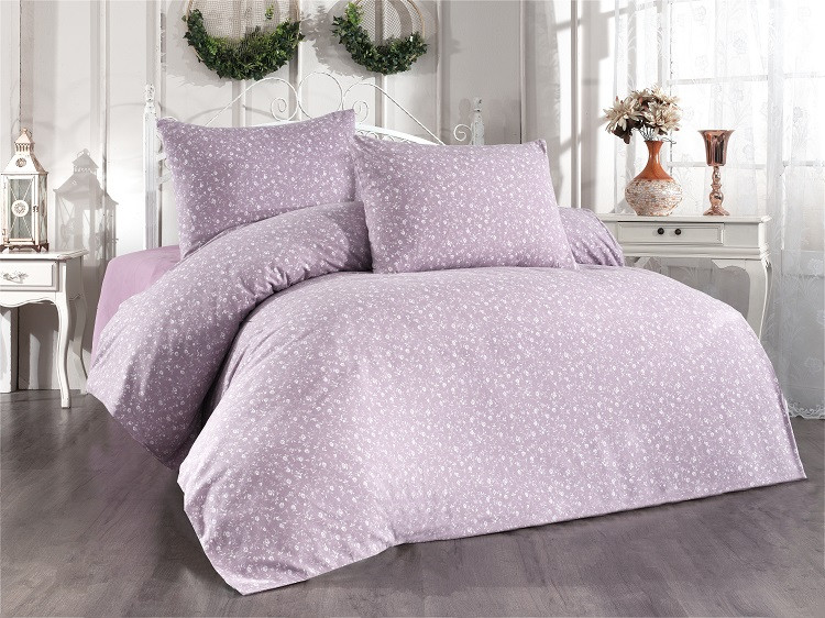 Wisreria lilac фланелева постіль. Полуторний розмір. Belizza Туреччина.