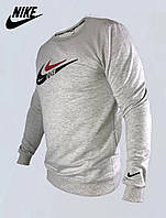 Чоловічий брендовий світшот NIKE весняний осінній сірий Туреччина. Кофти світшоти Найк. Чоловічий одяг