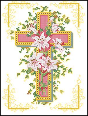 Набір для вишивання хрестиком. Розмір:14*18 см  Хрест (рожевий)