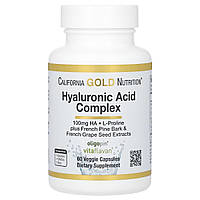 Комплекс з гіалуроновою кислотою, Hyaluronic Acid Complex, California Gold Nutrition, 60 вегетаріанських