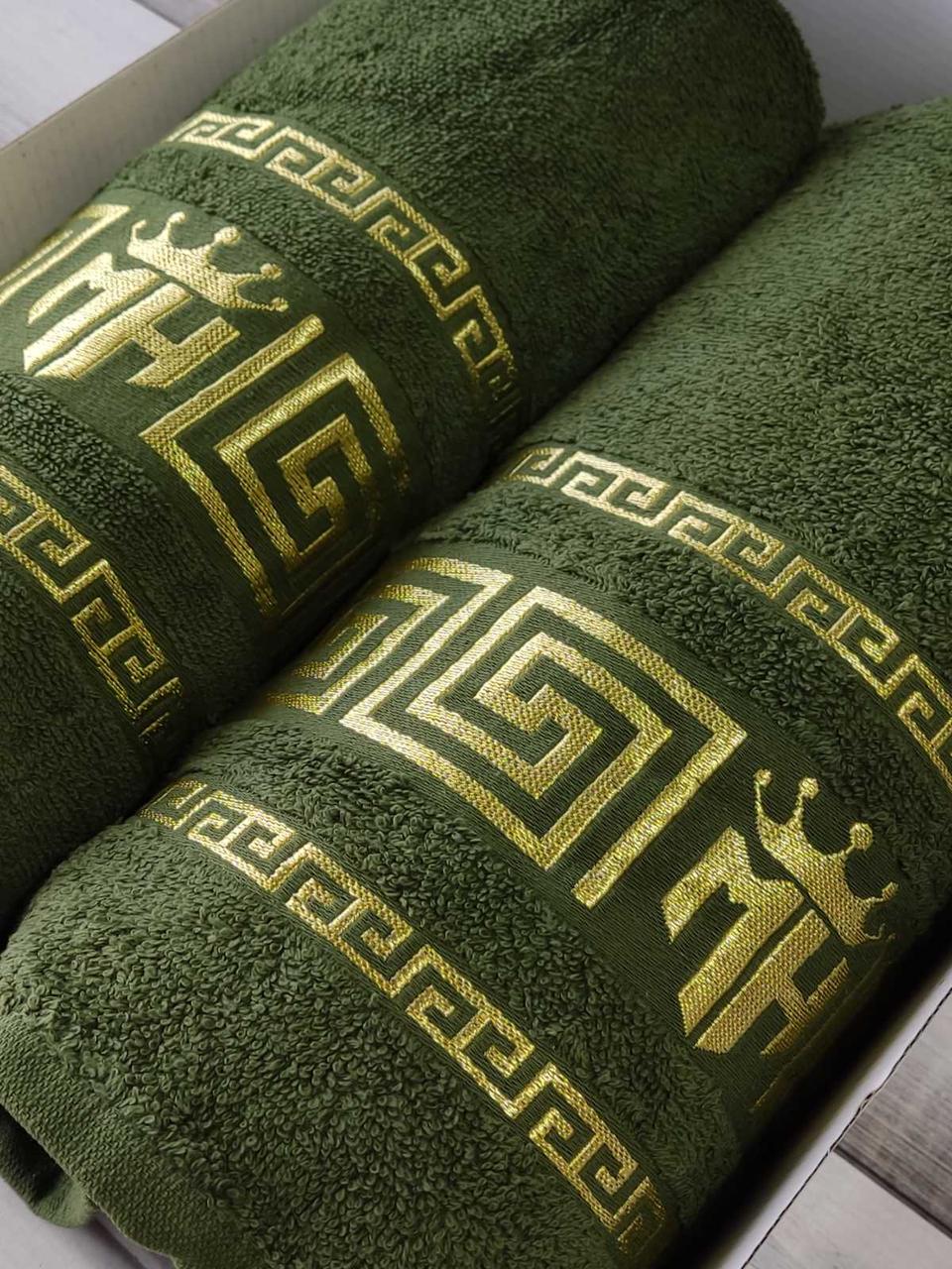 Moz versace yesil 2в1подарунковий набір рушників., фото 1
