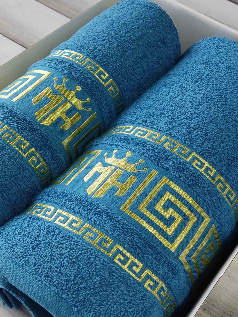 Moz versace blue 2в1подарунковий набір рушників., фото 1