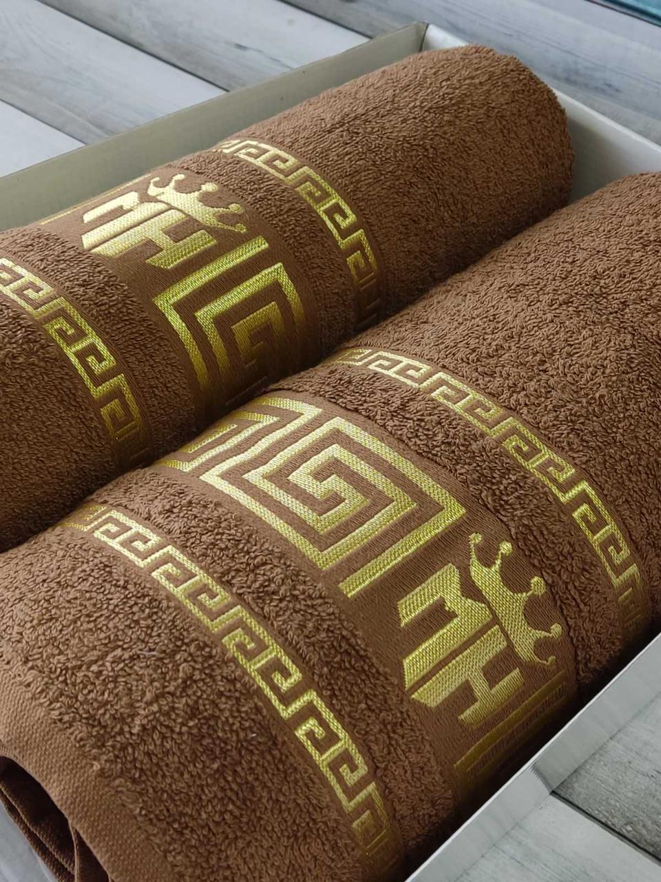 Moz versace bej 2в1подарунковий набір рушників., фото 1