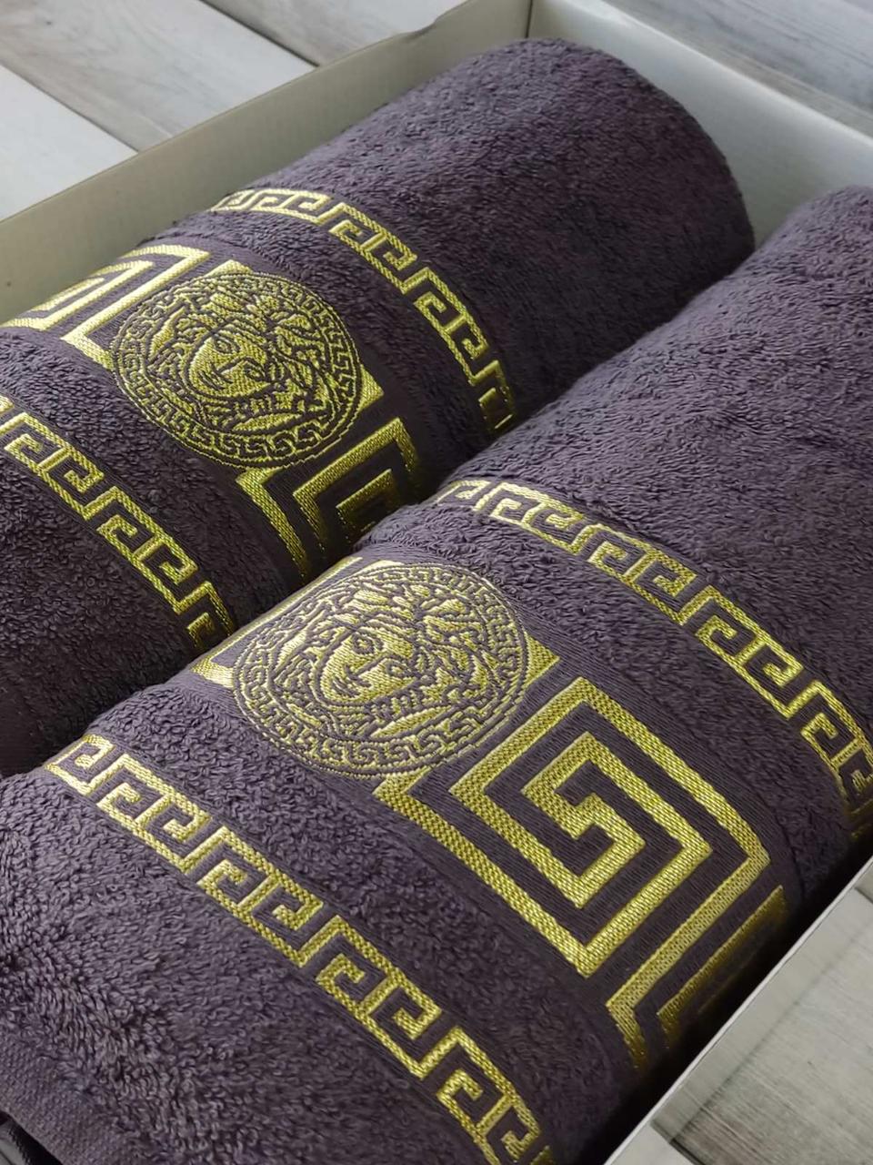 Moz versace antrasit 2в1подарунковий набір рушників., фото 1
