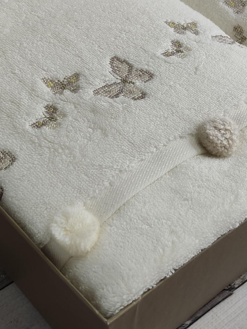 Pupilla 2в1 Sila butterfly krem рушники з помпонами.Туреччина
