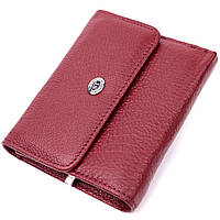 Кожаный женский кошелек с монетницей ST Leather бордовый