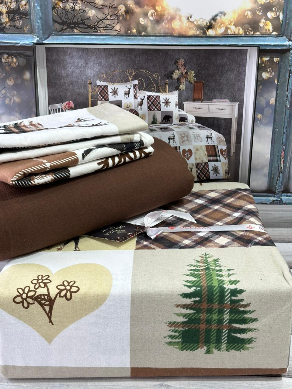 Chrismas фланелева постільна білизна. Євро. Бавовна. Belizza Туреччина.