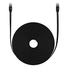 Кабель мережевий RJ45 Baseus CAT6 LAN Ethernet RJ45 плоский 30 м Black (N020698)