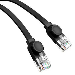 Кабель мережевий RJ45 Baseus CAT6 LAN Ethernet RJ45 плоский 30 м Black (N020698), фото 2