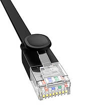 Кабель мережевий RJ45 Baseus CAT6 LAN Ethernet RJ45 плоский 30 м Black (N020698), фото 3