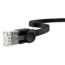 Кабель мережевий RJ45 Baseus CAT6 LAN Ethernet RJ45 плоский 30 м Black (N020698), фото 4